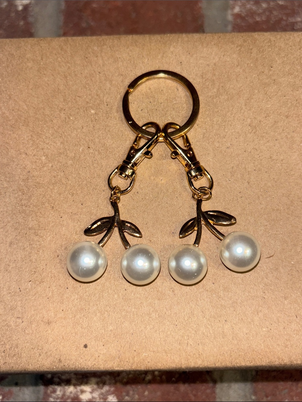 Cherry Keychain Purse Bag Charms Bling 3 Piece Set